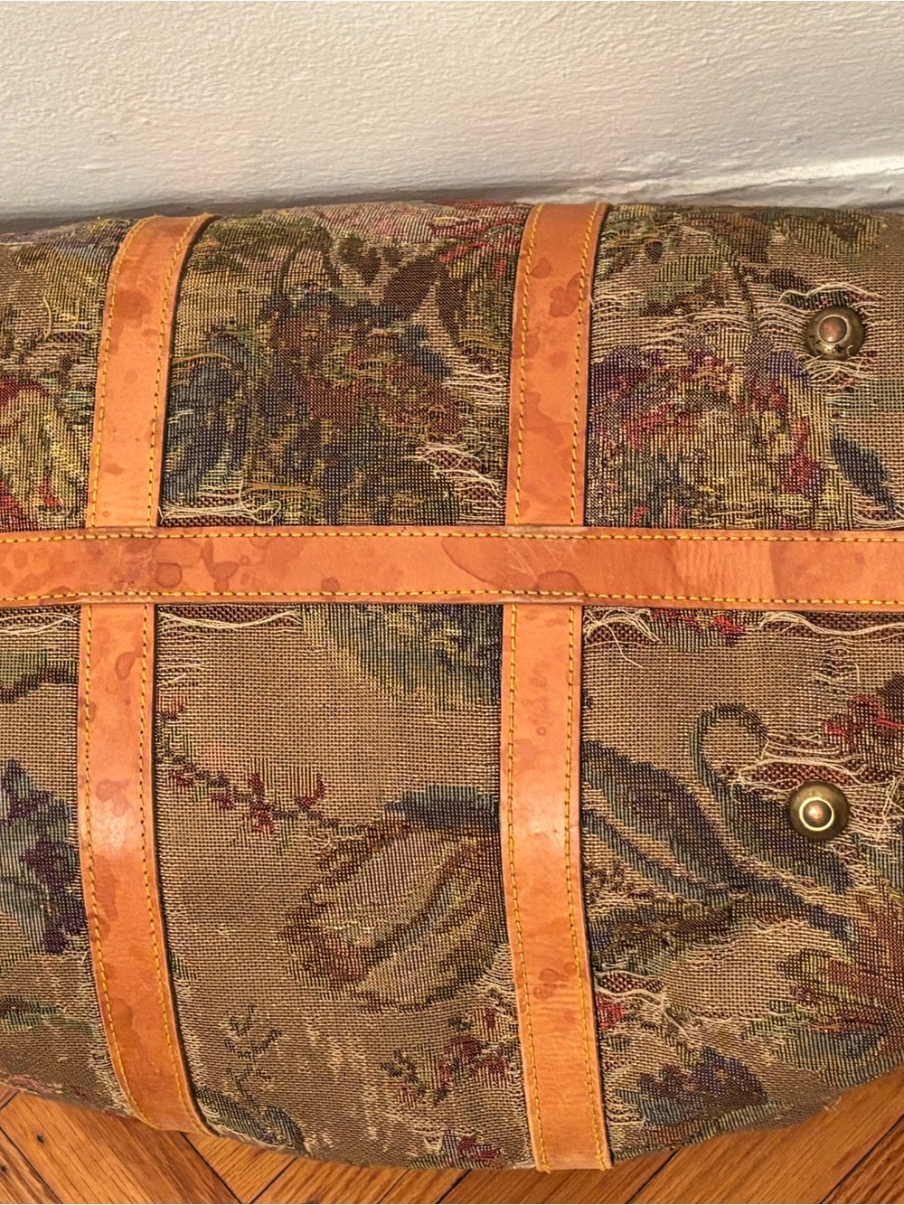 Vintage 1990s Ralph Lauren Weekender Tapestry Duffle Bag - Old Money Aesthetic - Picture 7 of 16